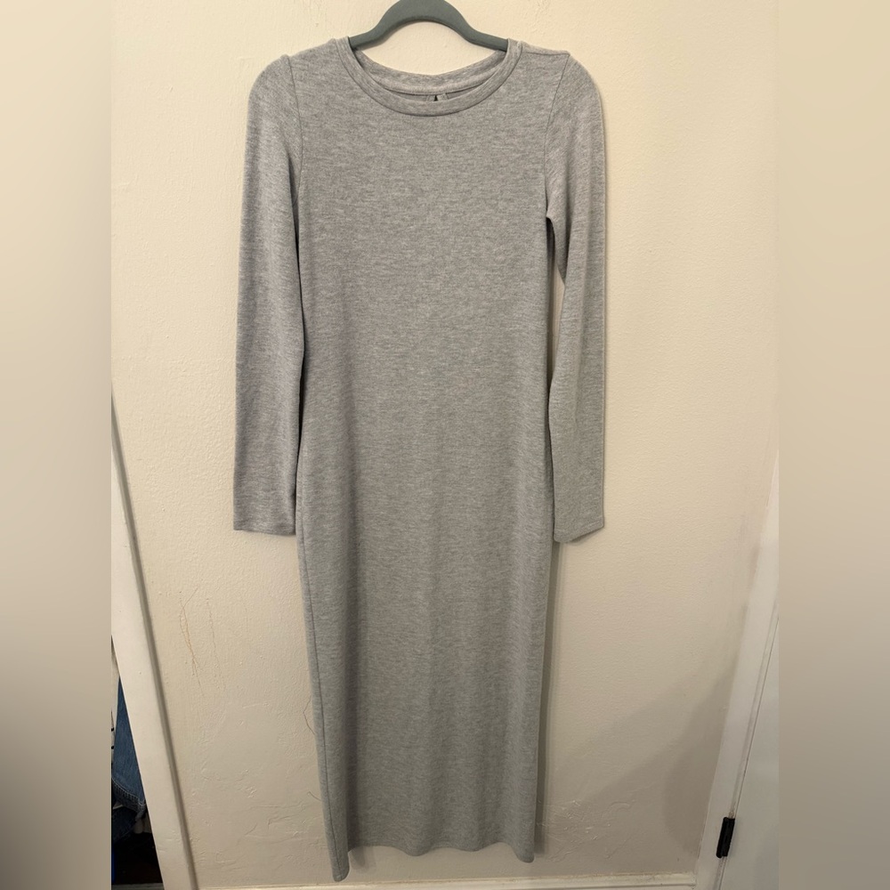 Madewell Light Gray Long Sleeve Dress